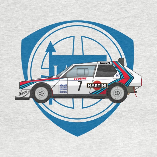 Lancia Delta Rally Martini Racing Illustration by Burro Wheel